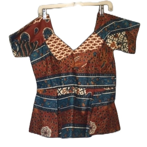 handmade unbranded Tops - Handmade Authentic African Short Sleeve Blouse